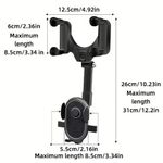 Generic 360° Rotatable Car Rearview Mirror Phone Holder – Adjustable Universal Mobile Mount for All Smartphones - image 4
