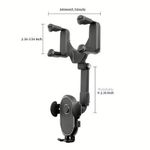 Generic 360° Rotatable Car Rearview Mirror Phone Holder – Adjustable Universal Mobile Mount for All Smartphones - image 5