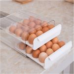 Generic 2-Tier Drawer-Style Double Layer Stackable Grid Egg Holder/ Dispenser Box & Refrigerator Storage Container Rack Tray - White - image 2
