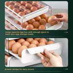Generic 2-Tier Drawer-Style Double Layer Stackable Grid Egg Holder/ Dispenser Box & Refrigerator Storage Container Rack Tray - White - image 3