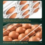 Generic 2-Tier Drawer-Style Double Layer Stackable Grid Egg Holder/ Dispenser Box & Refrigerator Storage Container Rack Tray - White - image 4