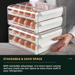 Generic 2-Tier Drawer-Style Double Layer Stackable Grid Egg Holder/ Dispenser Box & Refrigerator Storage Container Rack Tray - White - image 7