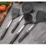 product_image_name-Generic-High-Quality Food Grade Silicon Kitchen Laddles Set - Grey-1