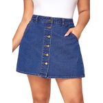 Do It Wiser Ladies Thrift Jean Short Skirt-Blue