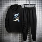 product_image_name-Fashion-Men's Sports Printed Hoodie With Patchwork Design, Long-Sleeved Casual Sportswear Suit Two-Piece Set-3