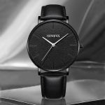 GENEVA Men’s Classic Leather Watch & Accessories Set – 4 Piece Collection - Black - image 2