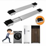 product_image_name-Generic-Heavy Duty Adjustable Appliance Roller Base for Refrigerator, Washing Machine & Heavy Furniture - Grey/Black-2