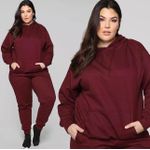product_image_name-Generic-Women's Heavyweight Hoodie Jogger Set - Burgundy-6