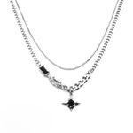 product_image_name-Fashion-Men's Stainless Steel Double Link Chains Star Neacklace-Perfect Gift-2