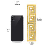 product_image_name-Generic-10PCS 3D Acrylic Gold Shiny Mirror Wall Sticker,3D Background Wallpaper, Wall Decoration Stickers, Corner Line, Border Strip-2