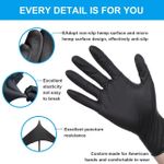 Generic 100Pcs Nitrile/Vinyl Disposable Black Gloves Powder-Free & Latex-Free - image 2