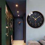 product_image_name-Generic-12 Inch Modern Simple Living Room Digital Quartz Wall Clock - Black & Gold-7