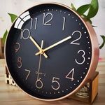 product_image_name-Generic-12 Inch Modern Simple Living Room Digital Quartz Wall Clock - Black & Gold-8