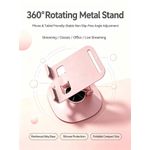 Generic 360° Rotatable Pink Metal Phone Tablet Stand, Adjustable Angle Foldable Desktop Mobile Holder For Smartphone iPad - image 2