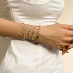 product_image_name-Fashion-5-Piece Alloy Gold Bracelet Set /Women Stackable Bangle/Dazzling Multi-Chain Design Crystal Gold Bracelet Set - Gold-4
