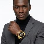 Liandu 2 Piece Men's Gold Stainless Steel Quartz Watch and Cuban Bracelet - image 4