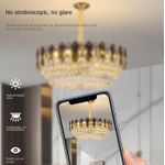 product_image_name-Generic-Modern Crystal Heart Shape Chandelier with Adjustable LED Lighting - Gold-2