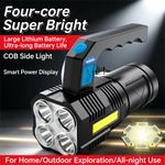 Generic ASCENT 4-Core Super Bright Handheld Flashlight, Rechargeable Long-Range Searchlight for Outdoor Use