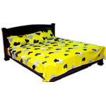 product_image_name-White Label-Queen Size Bedsheet Set 4 Pieces - Yellow/Black-2