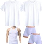 Men’s 5 in 1 Cotton Underwear and T Shirt Combo Set