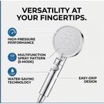 High Pressure Handheld Shower Head set with Hose - 300 Holes Shower Head Set with Water Saving Design - image 3