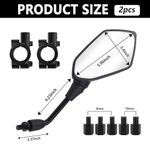 NIKIHONG 2PCS Motorcycle Mirrors , Motorcycle Handlebar Reflector with 360° Adjustable - image 2