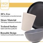 Generic Wheat Straw Dinnerware Sets, 16PCS Kitchen Plastic Dinnerware Set - image 7