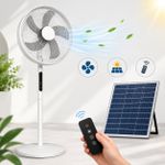 Generic Rechargeable Solar Standing Fan with Remote Control – Energy-Saving Pedestal Fan with Solar Panel, Multiple Speed Settings & Wireless Operation - image 2