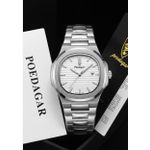 POEDAGAR MEN'S STAINLESS STEEL SILVER WATCH