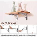 Generic 2PCS Folding Console Heavy Duty Stainless Steel Folding Shelf Bracket Set Space Saving for Home, Kitchen, Office, DIY Workbench, Shelves - image 2