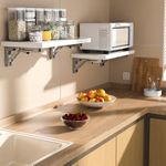Generic 2PCS Folding Console Heavy Duty Stainless Steel Folding Shelf Bracket Set Space Saving for Home, Kitchen, Office, DIY Workbench, Shelves - image 8