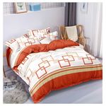 Spice Bedsheets Double Bed Size Sheet-3 pieces- Orange And White 