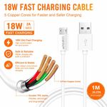 CIOFYNT 1m White Micro USB Cable, 2A Fast Charging Cord for Android Phones, Tablets & Power Banks - image 5