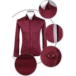 product_image_name-Generic-Premium Men's Short Sleeve Formal Shirt - Maroon-2
