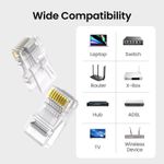 Kashemano CableCreation RJ45 Connectors,  Connector Boots, Network Connector for Solid Wire and Standard Cable, Transparent, 50 Pair - image 2
