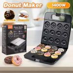 product_image_name-RAF-12 Hole Design Donut Maker Machine, Dual-Sided Heating, With Non-stick Surface, Non-Slip Handle - Black-1