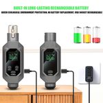 product_image_name-Bomge-2.4GHz wireless microphone transceiver, microphone wireless system, 48V rechargeable wireless microphone adapter, used for mixers, microphones, guitars, and more-3