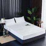product_image_name-Generic-Fitted Sheet Waterproof Mattress Protector Solid Pillow Bed Cover Solid Bedsheets Twin to California King Size-1