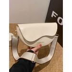 New  White Saddle Crossbody Bag with Adjustable Strap 
