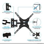 Generic 14-55 Inch TV Bracket, Sturdy And Durable TV Wall Mount, Multi-Functional Universal Telescopic Rotating TV Wall Mount, Also Suitable For LED LCD Flat And Curved TVs - Black - image 5