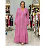 product_image_name-Fashion-Fashionable Women's Evening Dress - Elegant Office Outfit - Casual Women's Dress - Includes Scarf and Belt-Pink-1