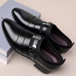 product_image_name-BLWOENS-Men's Oxford Shoes Comfort Slip on Dress Loafers Monk Strap Vintage Fashion Pointed Toe Buckle Chunky Formal Leather Shoes large size-Black - Black - EU 44-1