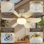 Focustar 40W LED Flower-Shaped Ceiling Fan With 3 Color Lights Light &Base &Remote Control - image 6