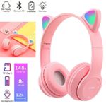product_image_name-P47-Cat Ear Wireless Bluetooth Headphones, RGB Lights & Stereo Sound – Pink-1