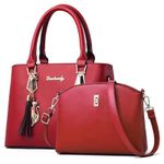 product_image_name-Fashion-2pcs Women's handbag, large capacity shoulder bag, leather tote bag-1
