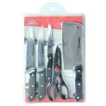 Knife Set with Wooden Chopping Board - 6 Pieces