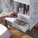 SIKITUT Bathroom Drawer Storage Rack Wall Mounted Bathroom Organizer White - image 4