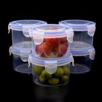 Generic 6PCS Fresh Round Container with Lids, Plastic Food Container,Stackable and Durable, Small BPA-Free Containers