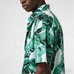 product_image_name-Fashion-Men's Flower Button Down Short Sleeve Shirt and Shorts-Green-7