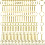 Keychain Craft Bundle (50pcs Keychains + Jump Ring + Ice Screw) - Gold